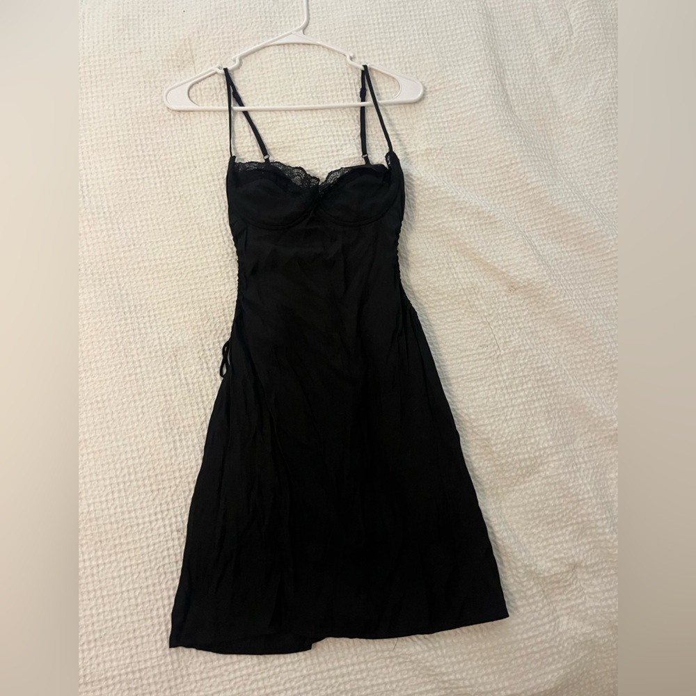 princess polly black lace trim dress